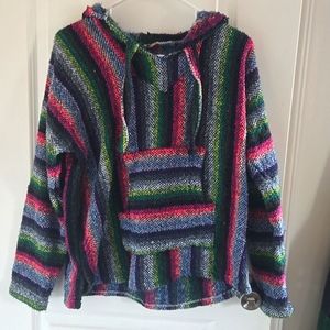 Multicolored woven hoodie Medium